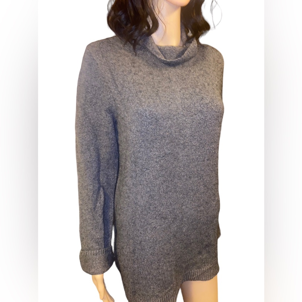J Jill size Large L 10% wool blend cowl neck brown sweater soft - Picture 2 of 4